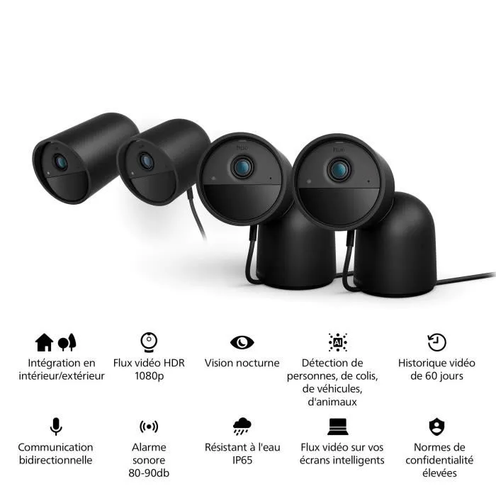 Philips Hue AAAAQ79290 Cámara de Seguridad Exterior Interior HD 1080P Con Cable Control App Color Negro 3