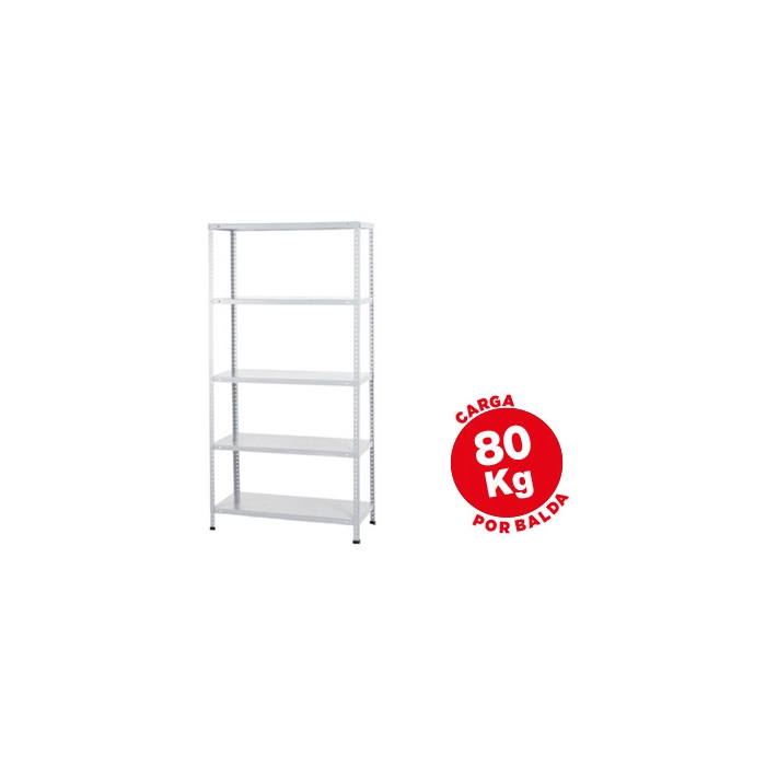 Ar storage Estantería Metálica 180x90x40 cm Blanca 5 Estantes 80 kg por Estante 0 Ar storage Estantería Metálica 180x90x40 cm Blanca 5 Estantes 80 kg por Estante 0