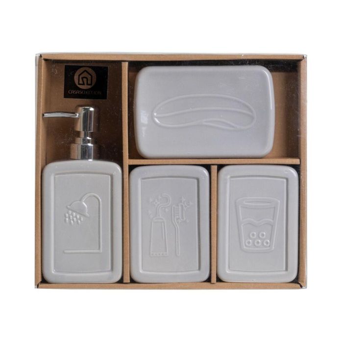 Set de Baño Gris Cerámica 27,5 x 7 x 24 cm 1