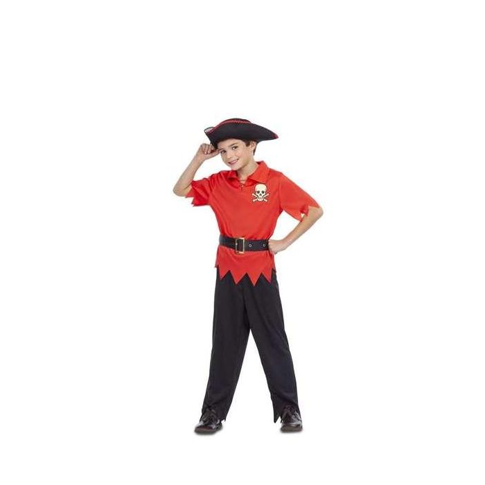 Disfraz pirata rojo 10-12 años (sombrero, camisa, cinturón y pantalones) 1
