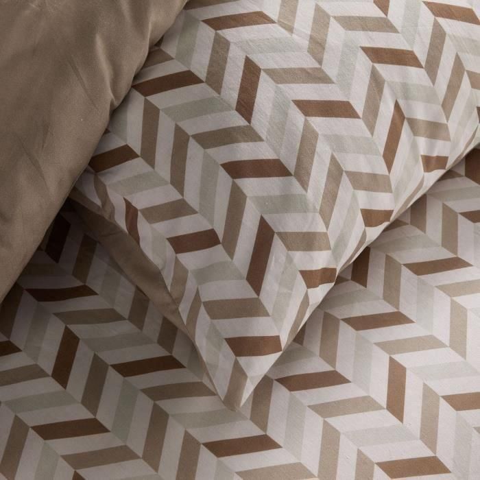 Juego de cama - TODAY Crazy - Estampado gráfico - 2 personas - 220 x 240 cm - Beige 3 Juego de cama - TODAY Crazy - Estampado gráfico - 2 personas - 220 x 240 cm - Beige 3