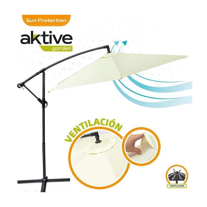 Parasol Aktive Crema 300 cm 4,2 cm Aluminio 6 Parasol Aktive Crema 300 cm 4,2 cm Aluminio 6