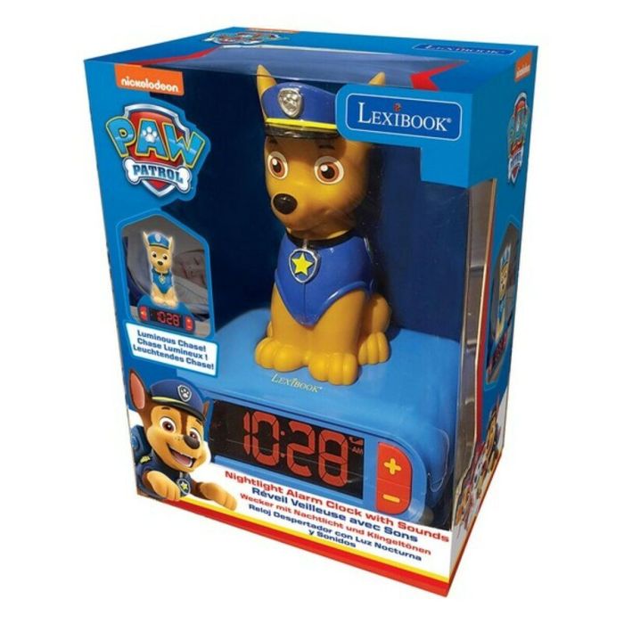 Lexibook Despertador Infantil La Pat'Patrouille con Chase y Luz Nocturna 1