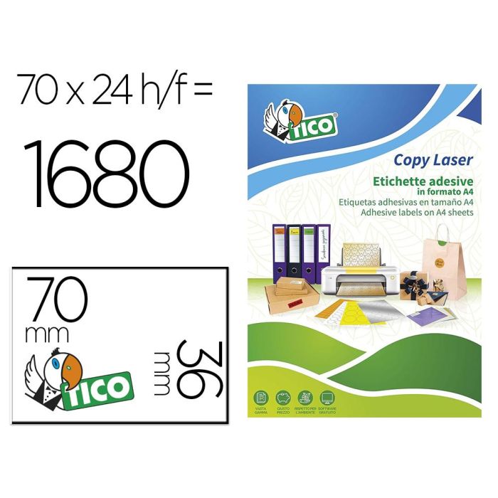 Etiqueta Adhesiva Tico Verde F Luorescentes Permanente Fsc Laser-Inkjet-Fotocopia 70x36 mmcaja De 1680 Unidades Etiqueta Adhesiva Tico Verde F Luorescentes Permanente Fsc Laser-Inkjet-Fotocopia 70x36 mmcaja De 1680 Unidades