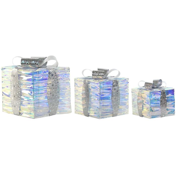 DKD Home Decor Regalo Navidad Fantasia Multicolor Set de 3 Piezas LED 25 x 28 x 25 cm 3