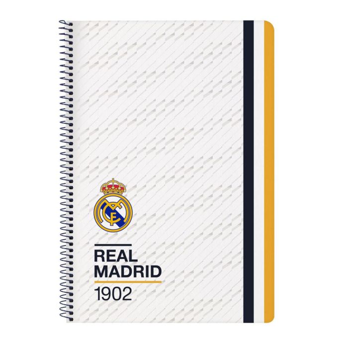 Cuaderno Espiral Safta Folio 80 H 60 gr Cuadro 4 mm Tapa Extradura Real Madrid 1 Equipacion 23-24 Cuaderno Espiral Safta Folio 80 H 60 gr Cuadro 4 mm Tapa Extradura Real Madrid 1 Equipacion 23-24