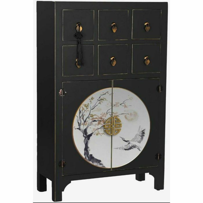 Consola Oriental DKD Home Decor Negro Blanco 28 x 83 x 63 cm 7 Consola Oriental DKD Home Decor Negro Blanco 28 x 83 x 63 cm 7
