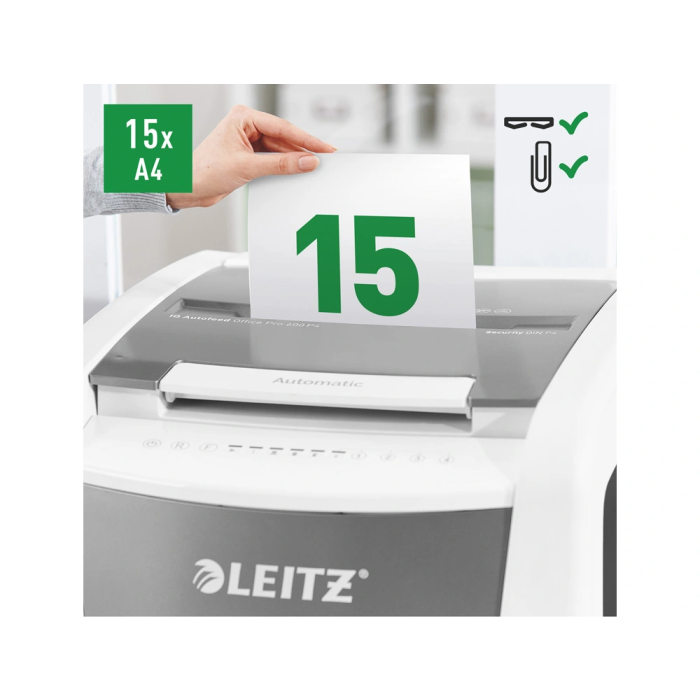 Trituradora de Papel Leitz IQ 600 Pro Autofeed P4 60 L 8