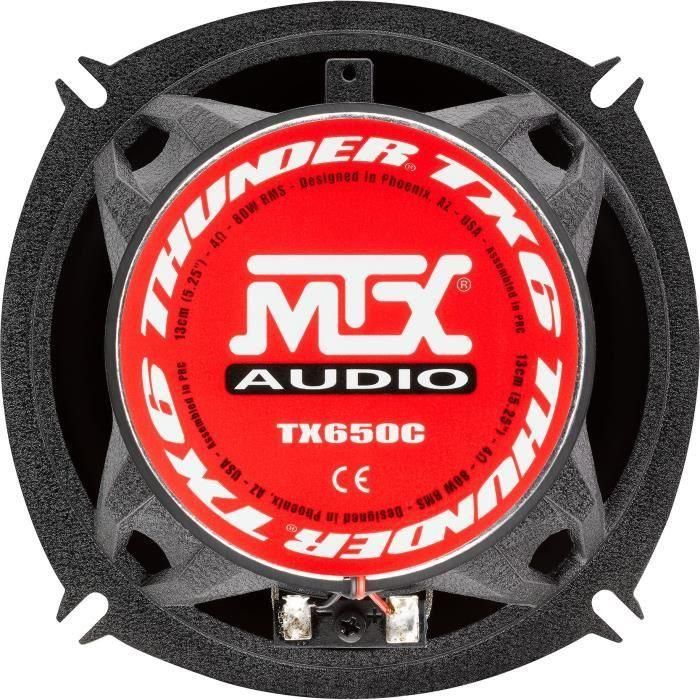 MTX TX650C 13cm Altavoces coaxiales de 2 vías 80W RMS 4O chasis de aluminio tweeter de neodimio bobina de cúpula de seda TSV TIL 2