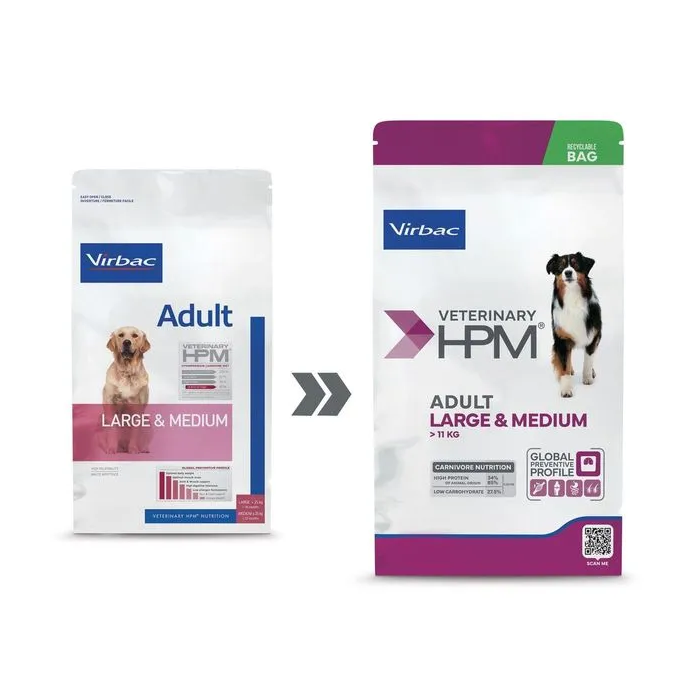 Virbac Veterinary Adult Large & Medium Dog 3 kg - Dieta completa para perros adultos, refuerzo articular, alta tolerancia digestiva