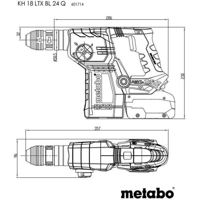 Taladro percutor inalámbrico - METABO - KH 18 LTX BL 24 Q - 18 V - MetaBOX 165 L 5 Taladro percutor inalámbrico - METABO - KH 18 LTX BL 24 Q - 18 V - MetaBOX 165 L 5