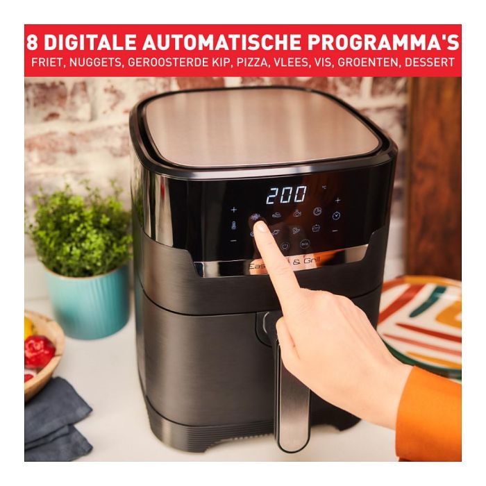 Tefal Easy Fry & Grill EY5058 - Freidora de aire caliente 4.2L para 6 personas con 8 programas: freir, asar, grill, deshidratar, 80-200°C, 1550W, Negro 9
