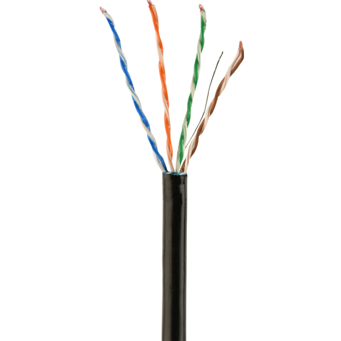 Gembird Cable de Red LAN CAT5e FTP Blindado Exterior con Relleno de Gel Resistente al Agua, Conductores de Cobre Sólidos, 305m, Negro