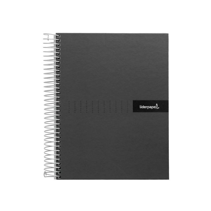 Cuaderno Espiral Liderpapel A4 Crafty Tapa Forrada 80H 90 gr Cuadro 4 mm Con Margen Color Negro 3