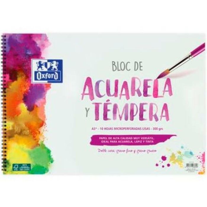 Bloc de acuarela Oxford 10 Hojas 300 g/m² (5 Unidades) 1 Bloc de acuarela Oxford 10 Hojas 300 g/m² (5 Unidades) 1