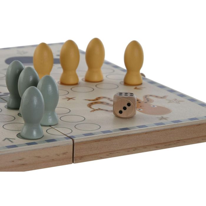 DKD Home Decor Juego de Mesa Infantil de Madera Multicolor con Parchís y temática Marina, Set de 18 Piezas, Medidas 13x26x3.3 cm 3 DKD Home Decor Juego de Mesa Infantil de Madera Multicolor con Parchís y temática Marina, Set de 18 Piezas, Medidas 13x26x3.3 cm 3