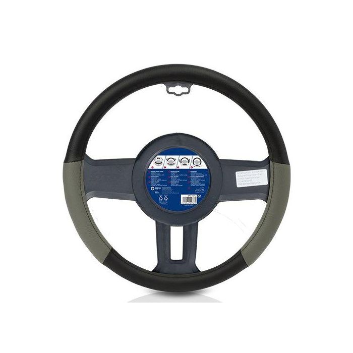 SPC Funda Volante Universal Gris-Negra Antideslizante CS5 SPC1101L 100% Polyester Muy Cómoda 3