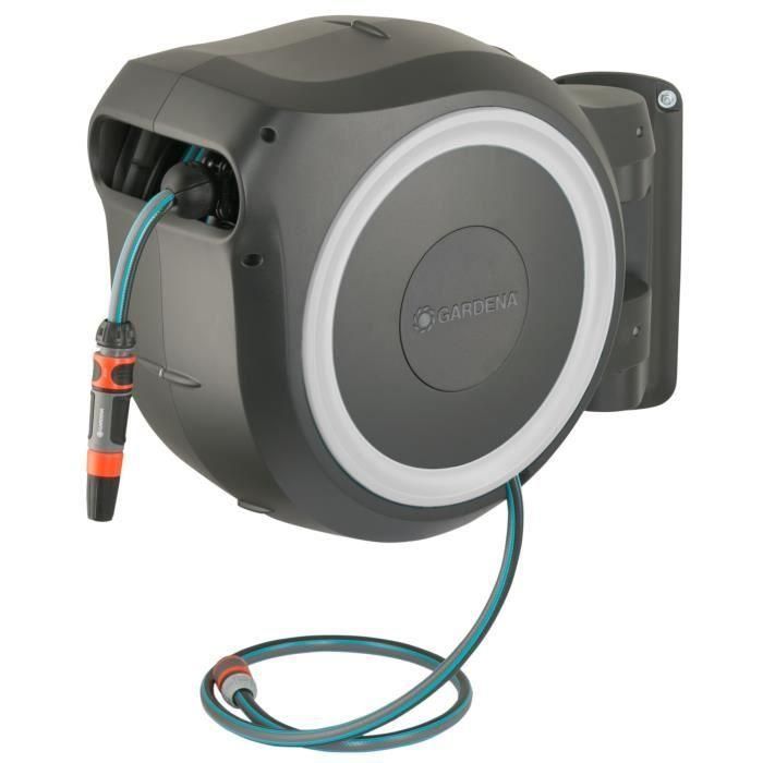 Gardena Enrollador de Manguera Automático de Pared RollUp L 30m, 13mm, Antitorsión, Giro 180°, Borde Blanco, Kit Completo Gardena Enrollador de Manguera Automático de Pared RollUp L 30m, 13mm, Antitorsión, Giro 180°, Borde Blanco, Kit Completo