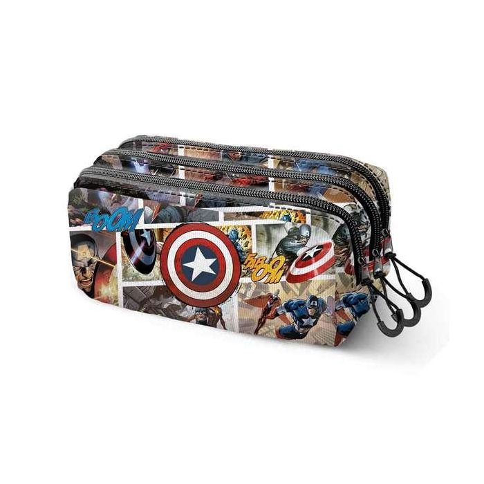 Karactermania Estuche Portatodo Trick Fan 2.2 Capitán América Comic Ripstop 23 x 10 x 11 cm