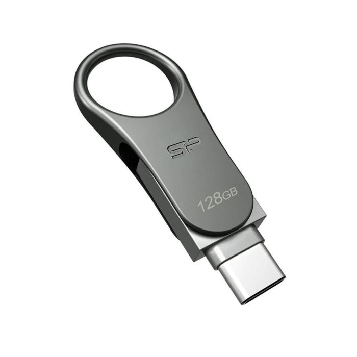 Silicon Power SP128GBUC3C80V1S Memoria USB-C 3.2 Gen 1 Dual 128GB Metálica de Aleación de Zinc C80