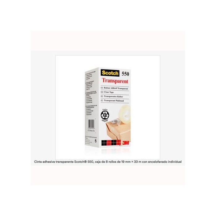 Cinta Adhesiva Scotch Acordeon 550 33 Mt X 19 mm Pack De 8 Unidades Cinta Adhesiva Scotch Acordeon 550 33 Mt X 19 mm Pack De 8 Unidades