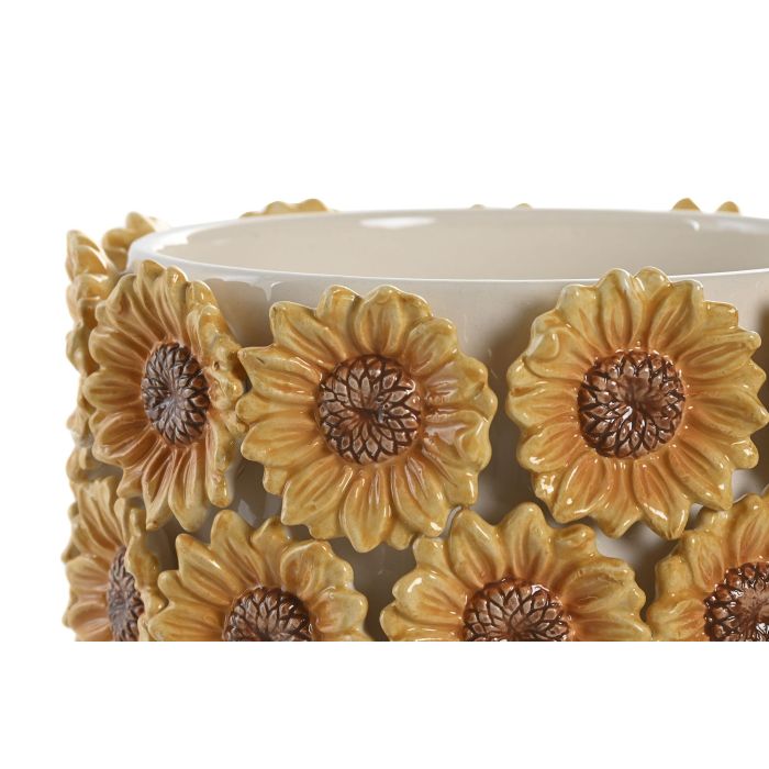 Macetero Shabby DKD Home Decor Amarillo Blanco 18 x 16 x 18 cm (4 Unidades) 2 Macetero Shabby DKD Home Decor Amarillo Blanco 18 x 16 x 18 cm (4 Unidades) 2