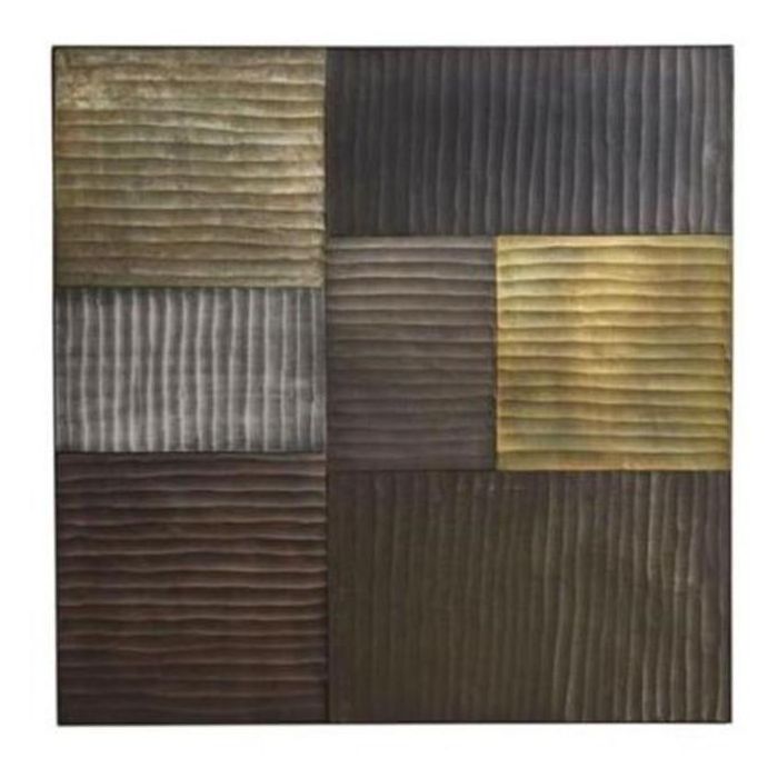 DKD Home Decor Decoración de Pared Estilo Glam Moderno, MDF, Colores Negro y Dorado, Medidas 91 cm de Alto, 91 cm de Ancho y 3 cm de Profundidad
