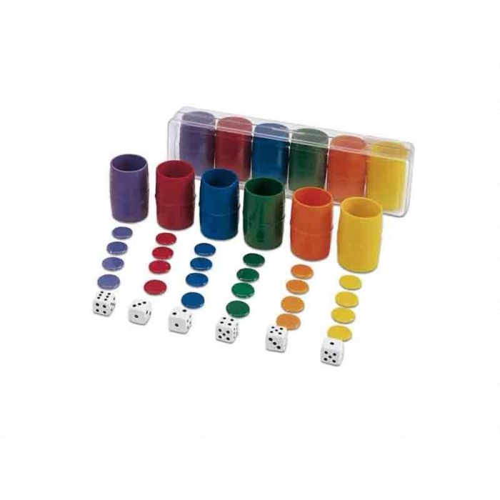 Accesorios de parchis 6 jugadores en caja de plástico 18x5x3,5 cm Accesorios de parchis 6 jugadores en caja de plástico 18x5x3,5 cm