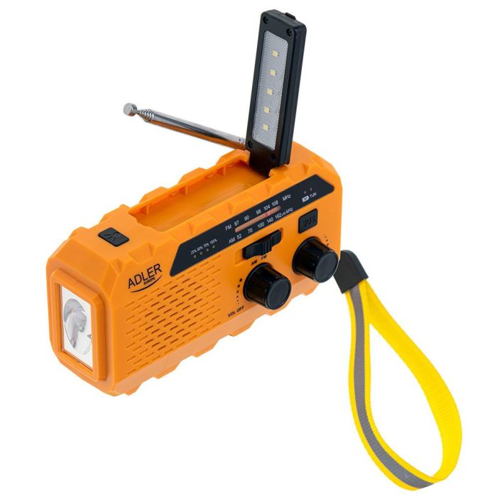 Adler Radio solar con manivela AD 1197, powerbank, linterna, FM, carga USB, 1200 mAh 1