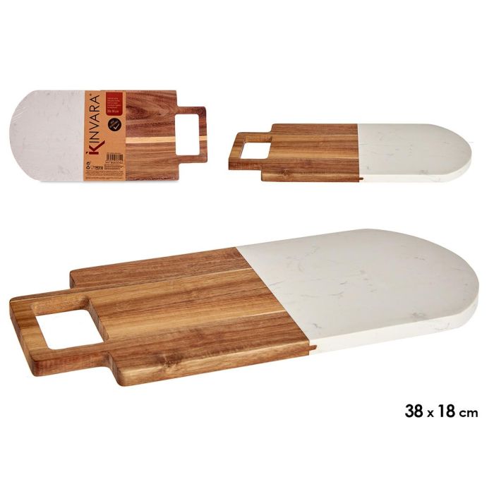 Kinvara Tabla Cortar Madera y Mármol Blanco con Asa 18x38cm (Set de 8) 0 Kinvara Tabla Cortar Madera y Mármol Blanco con Asa 18x38cm (Set de 8) 0