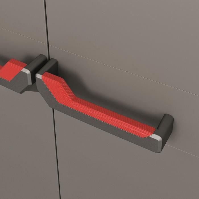 Keter KET8013183115968 Mueble Bajo Stilo, Gris/Negro/Rojo, 68x39x90 cm 2 Keter KET8013183115968 Mueble Bajo Stilo, Gris/Negro/Rojo, 68x39x90 cm 2