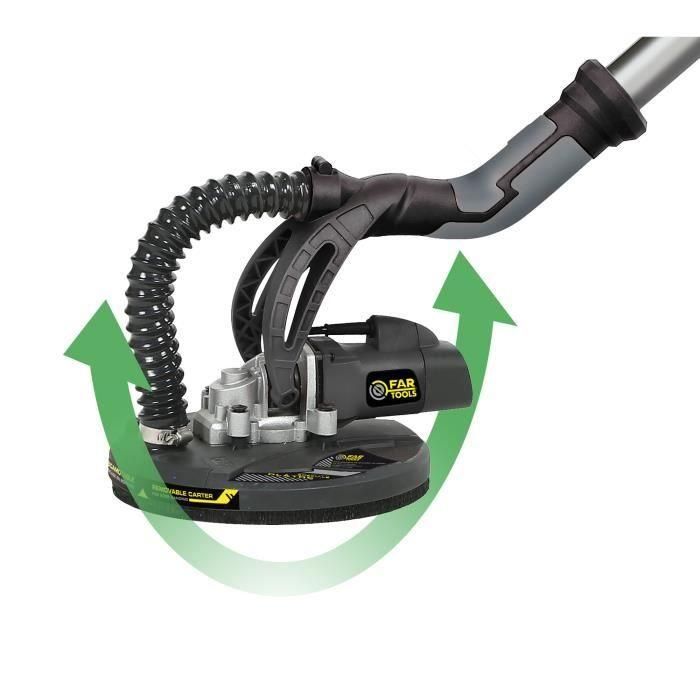 Fartools DWS 710E Lijadora telescópica de pared 710 W, Disco 225 mm, 700-1700 rpm, Montaje Autoagarrante, con Colector de polvo 4