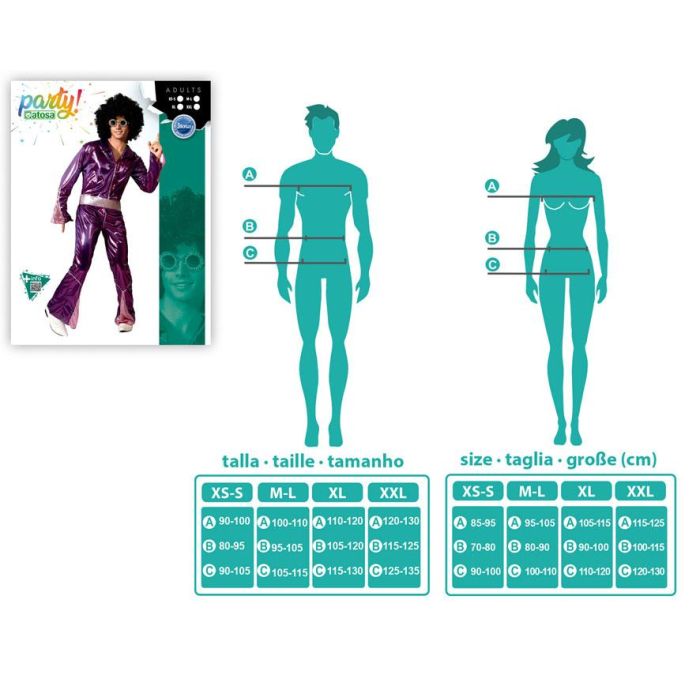 Disfraz Disco Hombre Adulto Fucsia Con Cinturón M-L 3 Disfraz Disco Hombre Adulto Fucsia Con Cinturón M-L 3