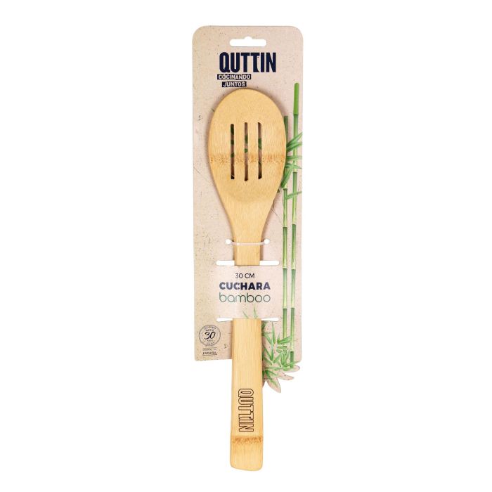 Cuchara con agujeros de bambú 30 cm Quttin (36 Unidades) 1 Cuchara con agujeros de bambú 30 cm Quttin (36 Unidades) 1