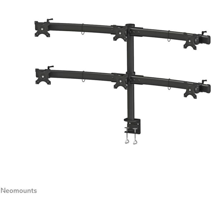 Neomounts FPMA-D700D6 Soporte de mesa para 6 monitores de 19" a 27" (69 cm) y 8 kg, ajuste de altura, negro 1