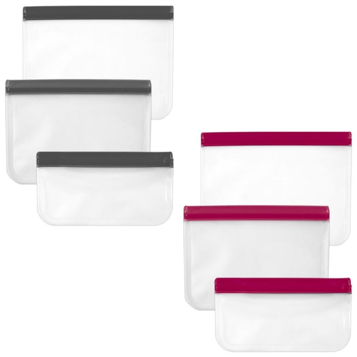 Cook Concept Juego de 3 Bolsas Conservación Reutilizables Translúcidas Lavables Aptas Congelador Medidas Varias 2