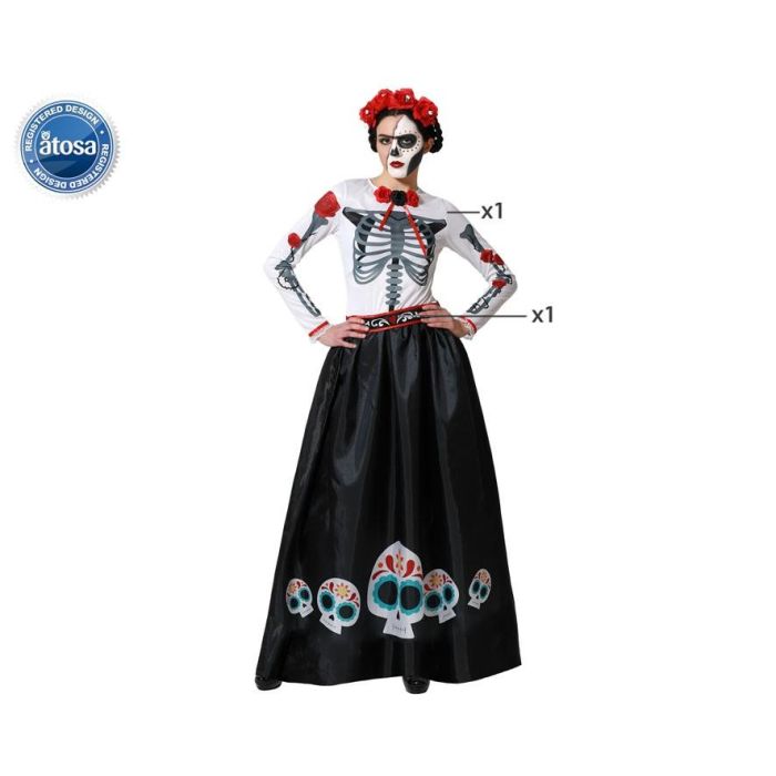 Disfraz Esqueleto Mejicano Catrina Mujer XXL Disfraz Esqueleto Mejicano Catrina Mujer XXL