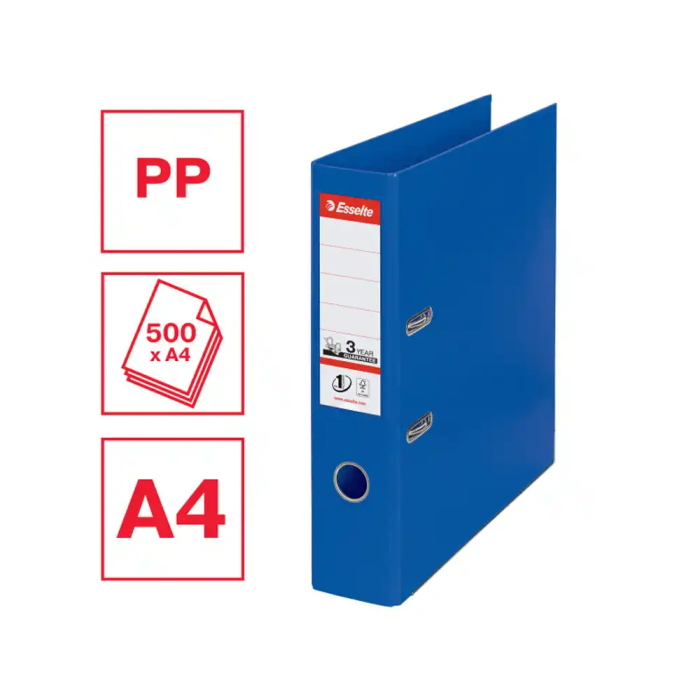 Esselte Archivador de palanca N1, Cartón Forrado, DIN A4, Lomo 75 mm, Color Azul 1