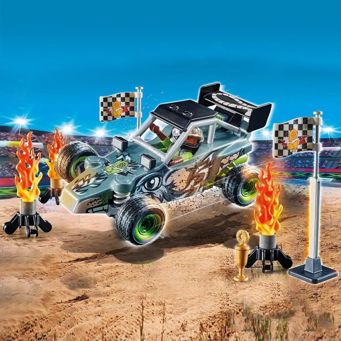 Playmobil Coche De Carreras Stunt Show 71044 Estación de Servicio con Grúa y Accesorios 2