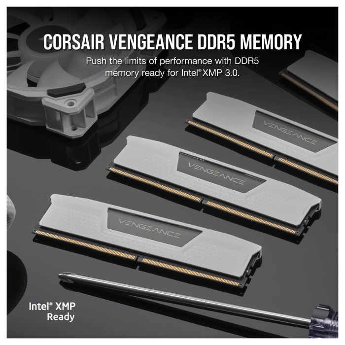 Corsair CMK32GX5M2E6000Z36W Kit de Memoria RAM Vengeance 32GB (2x16GB) DDR5 6000MHz CL36 Blanco Retail