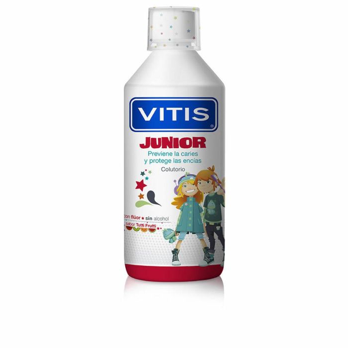 Vitis Colutorio Junior Tutti Frutti 500 ml para Niños +6 Años - Flúor, Pantenol. Protege Encías y Previene Caries Sin Alcohol Vitis Colutorio Junior Tutti Frutti 500 ml para Niños +6 Años - Flúor, Pantenol. Protege Encías y Previene Caries Sin Alcohol