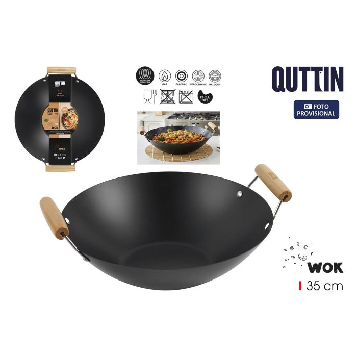 Inde Sartén Wok con 2 Asas de Madera, 35 cm (6 Unidades) 0 Inde Sartén Wok con 2 Asas de Madera, 35 cm (6 Unidades) 0