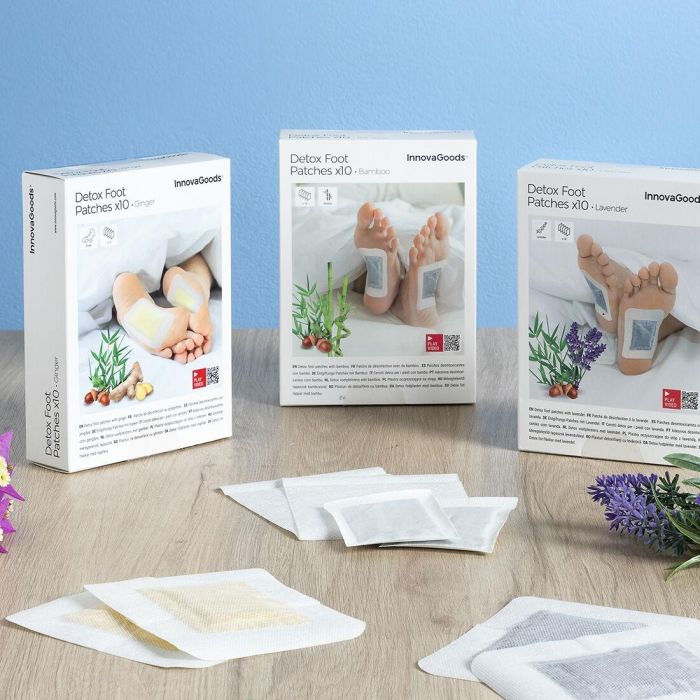Parches Desintoxicantes para Pies Bamboo InnovaGoods 10 Unidades 4
