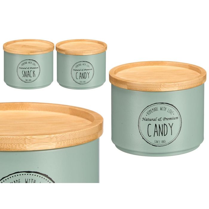 Tarro Apilable Tapa Bambu Surtidos Verde Menta Kinvara 12x10x12cm (Set de 12) 0 Tarro Apilable Tapa Bambu Surtidos Verde Menta Kinvara 12x10x12cm (Set de 12) 0
