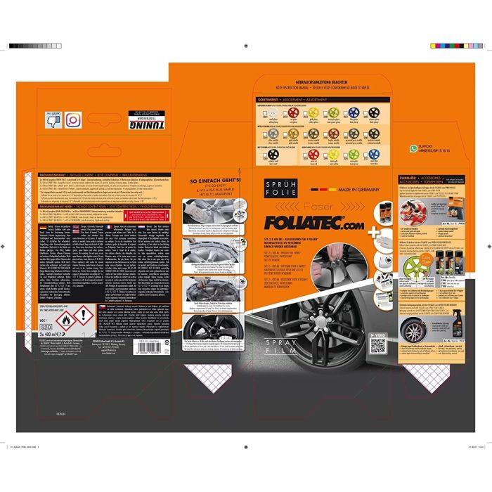 Foliatec FO2035 Goma Líquida Spray Film Vinilo Líquido Negro Brillante para Llantas Coche Set 2x400ml Removible Kit Fácil Aplicación 4 Foliatec FO2035 Goma Líquida Spray Film Vinilo Líquido Negro Brillante para Llantas Coche Set 2x400ml Removible Kit Fácil Aplicación 4