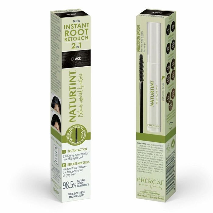 Naturtint INSTANT ROOT RETOUCH Retocador Temporal de Canas 2 en 1, Cobertura 100%, Negro, 10 ml 4