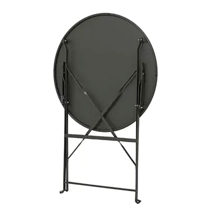 Set jardín mesa y 2 sillas plegables helsingborg de acero gris 3