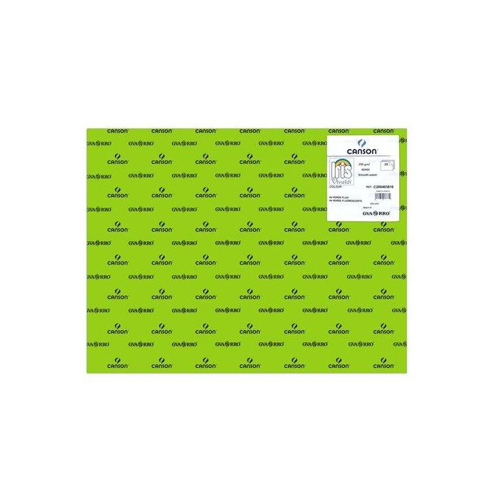 Cartulina Fluor 50X65 Cm Iris 250G Verde Paquete De 25