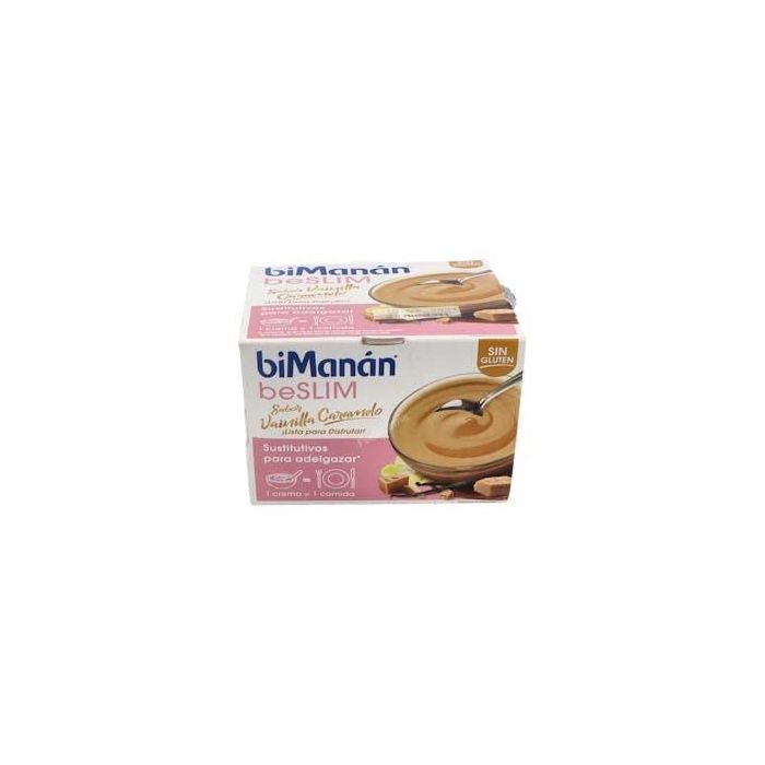BIMANAN Beslim Copa Sustitutiva Vainilla-Caramelo 210g | Sustitutivo Comida Control Peso con 12 Vitaminas y 11 Minerales