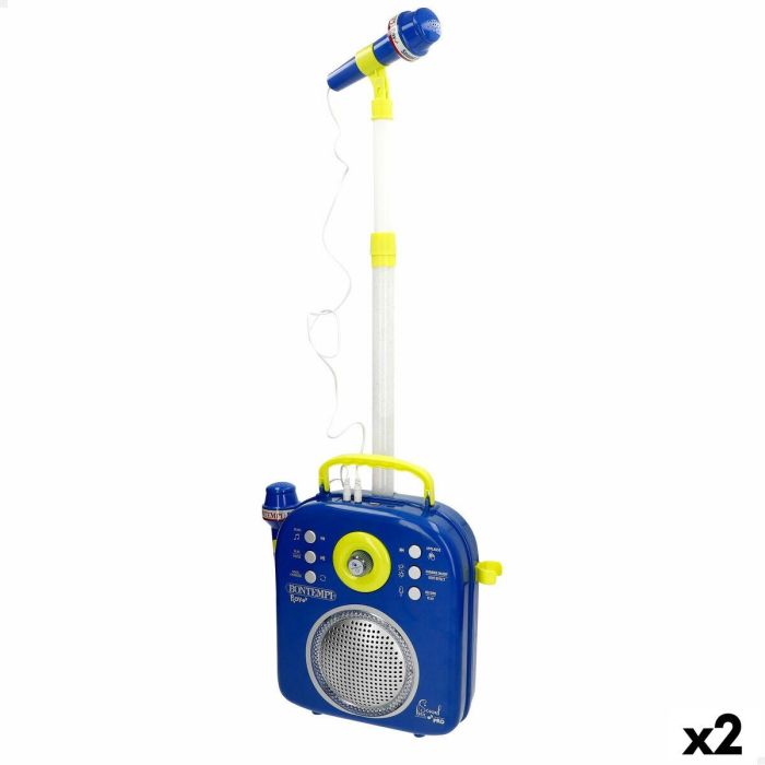 Altavoz con Micrófono Karaoke Bontempi 2 Unidades Altavoz con Micrófono Karaoke Bontempi 2 Unidades